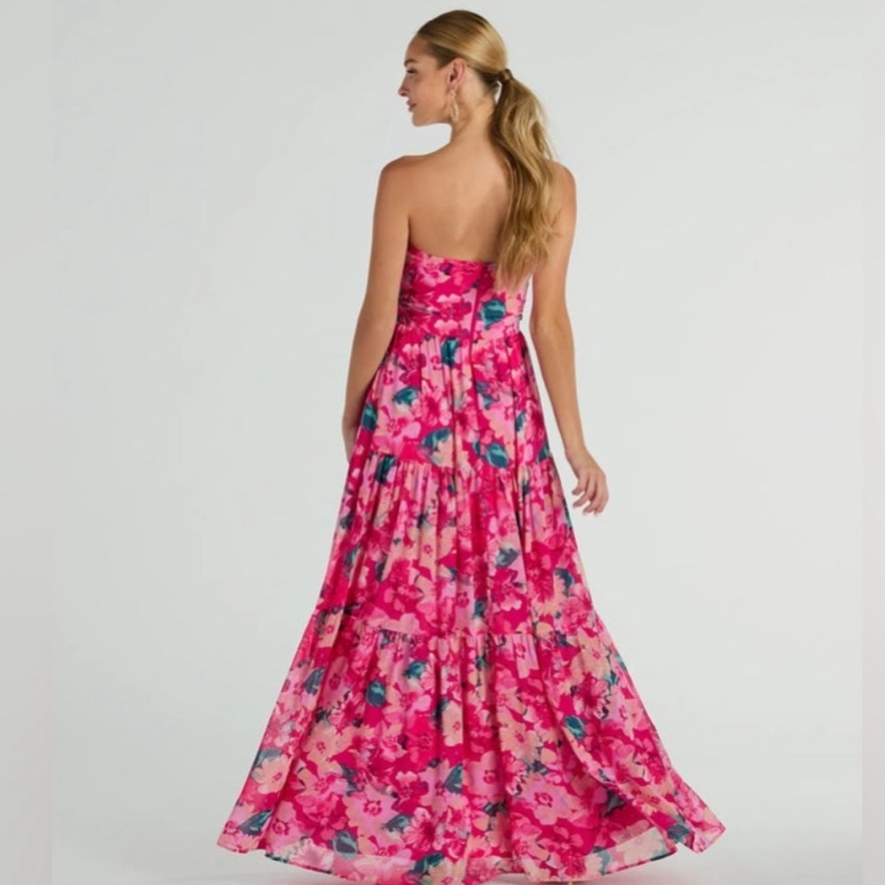 Windsor Pink Strapless Pleated Sundress for Weddings